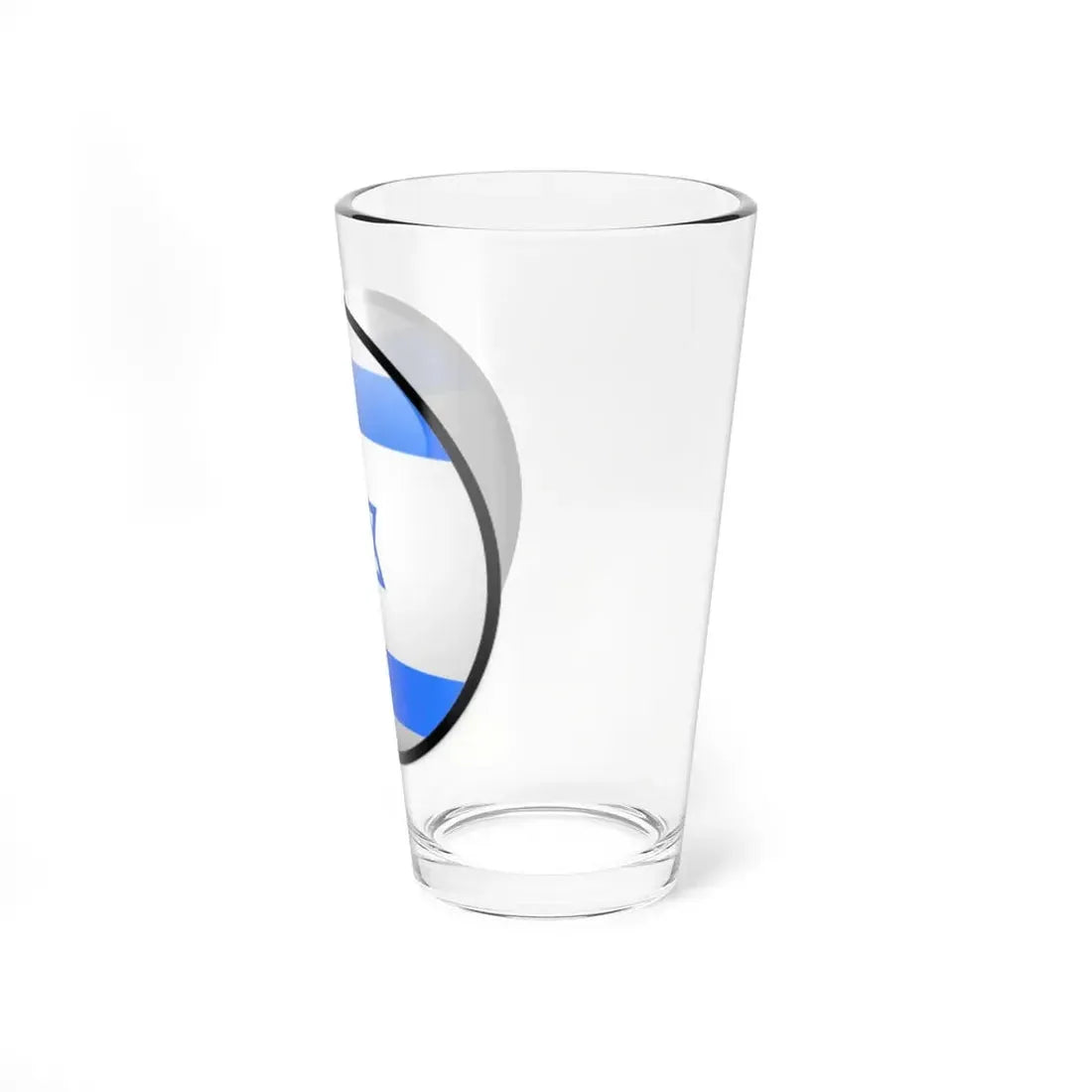Israel Flag Round (Israel) Pint Glass 16oz - Go Mug Yourself