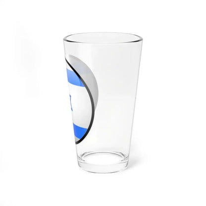 Israel Flag Round (Israel) Pint Glass 16oz - Go Mug Yourself
