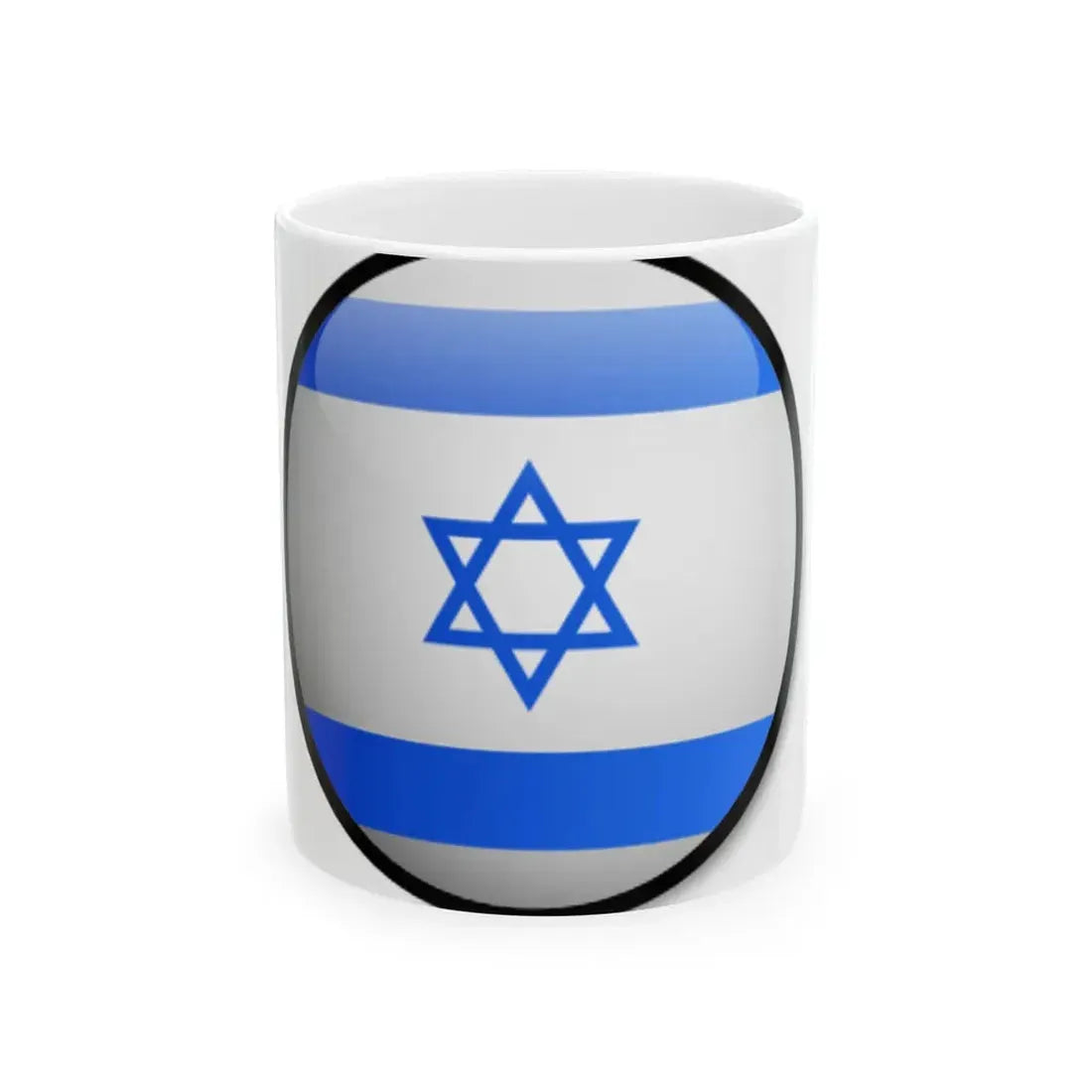 Israel Flag Round (Israel) White Coffee Mug 11oz - Go Mug Yourself
