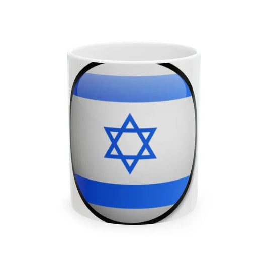Israel Flag Round (Israel) White Coffee Mug 11oz - Go Mug Yourself