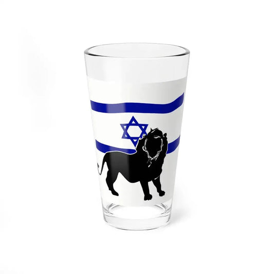 אריה ודגל ישראל (Israel) Pint Glass 16oz 16oz - Go Mug Yourself