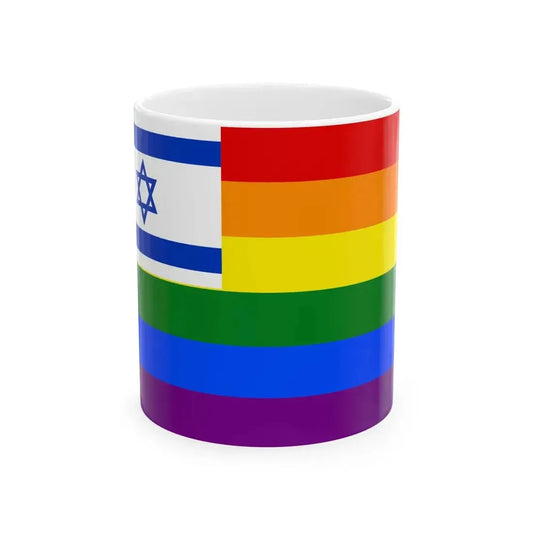 Israel-rainbow-flag (Israel) White Coffee Mug 11oz - Go Mug Yourself