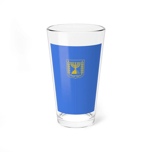 Israeli diplomatic folder (Israel) (Coat of Arms) Pint Glass 16oz 16oz - Go Mug Yourself