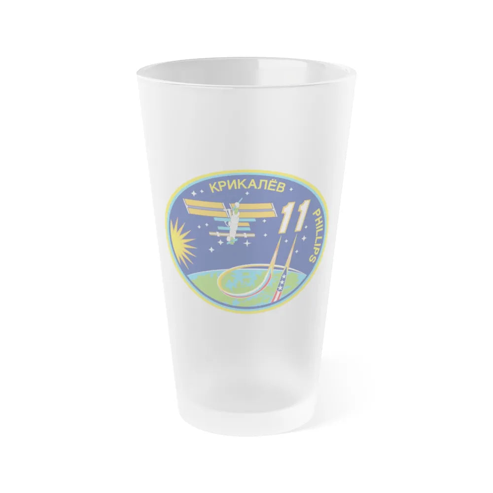 ISS Expedition 11 (NASA) Frosted Pint Glass 16oz-Go Mug Yourself