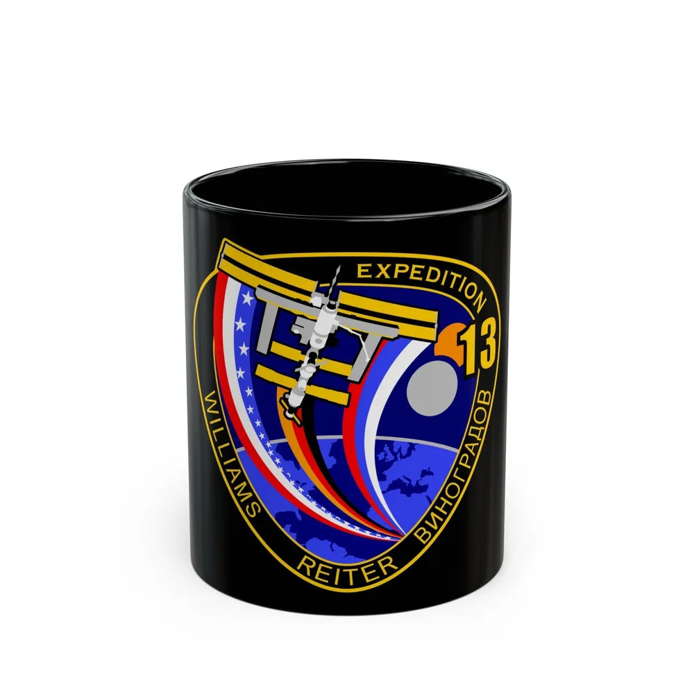 ISS Expedition 13 (NASA) Black Coffee Mug-11oz-Go Mug Yourself