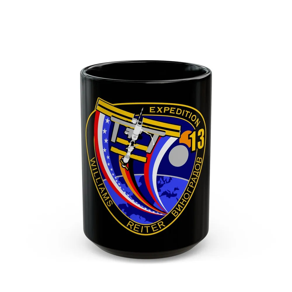 ISS Expedition 13 (NASA) Black Coffee Mug-15oz-Go Mug Yourself