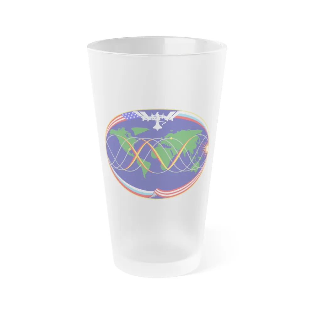 ISS Expedition 15 (NASA) Frosted Pint Glass 16oz-Go Mug Yourself