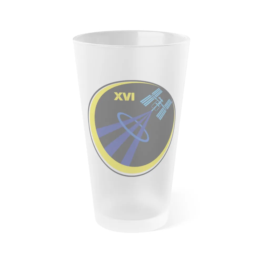 ISS Expedition 16 (NASA) Frosted Pint Glass 16oz-Go Mug Yourself