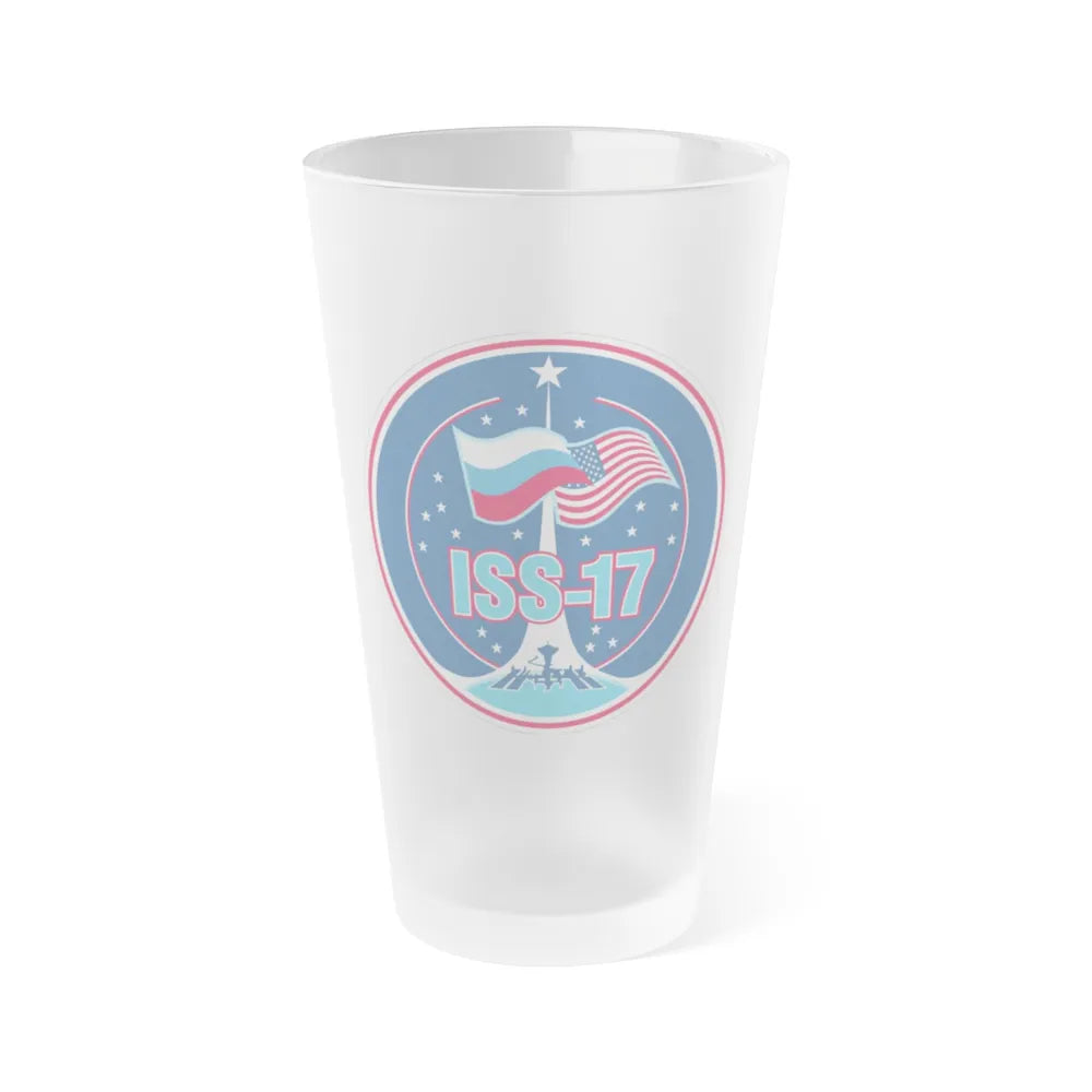 ISS Expedition 17 (NASA) Frosted Pint Glass 16oz-Go Mug Yourself