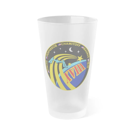 ISS Expedition 18 (NASA) Frosted Pint Glass 16oz-Go Mug Yourself