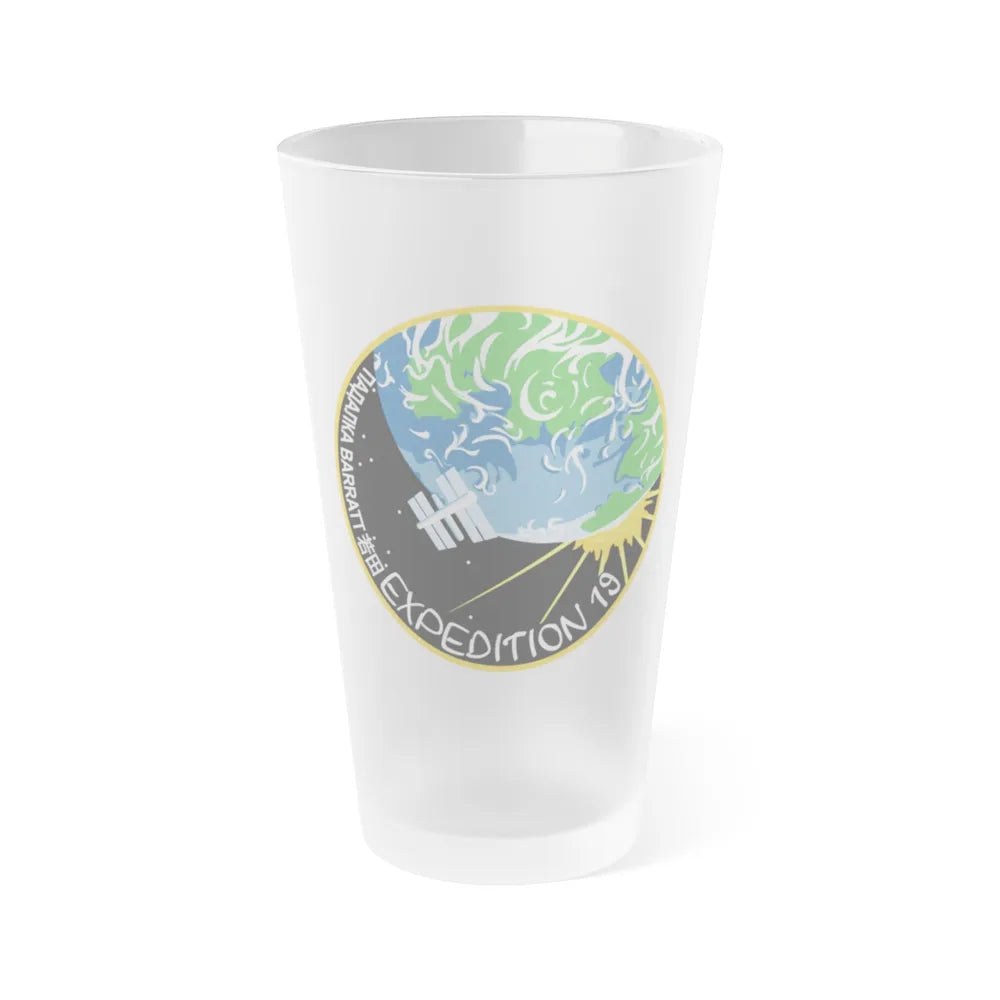 ISS Expedition 19 (NASA) Frosted Pint Glass 16oz-Go Mug Yourself