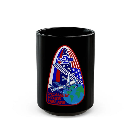 ISS Expedition 2 (NASA) Black Coffee Mug-15oz-Go Mug Yourself