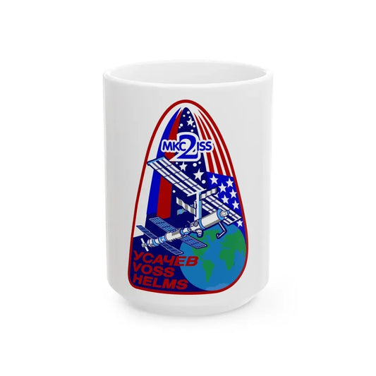 ISS Expedition 2 (NASA) White Coffee Mug 15oz - Go Mug Yourself