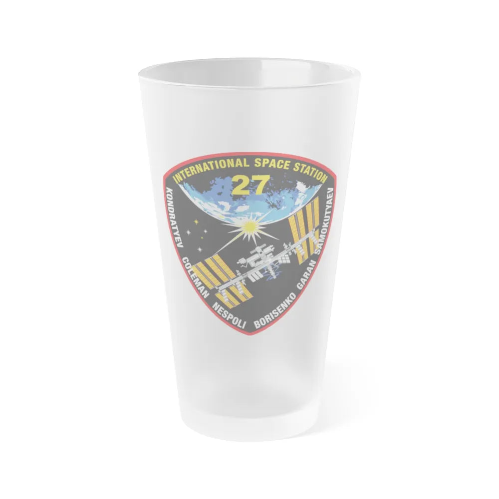 ISS Expedition 27 (NASA) Frosted Pint Glass 16oz-Go Mug Yourself