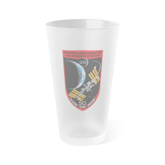 ISS Expedition 28 (NASA) Frosted Pint Glass 16oz-Go Mug Yourself