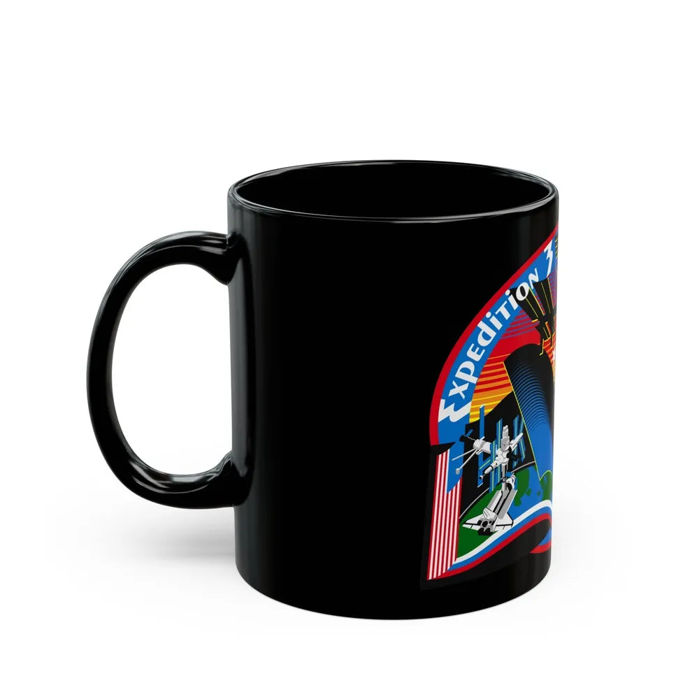 ISS Expedition 3 (NASA) Black Coffee Mug-Go Mug Yourself