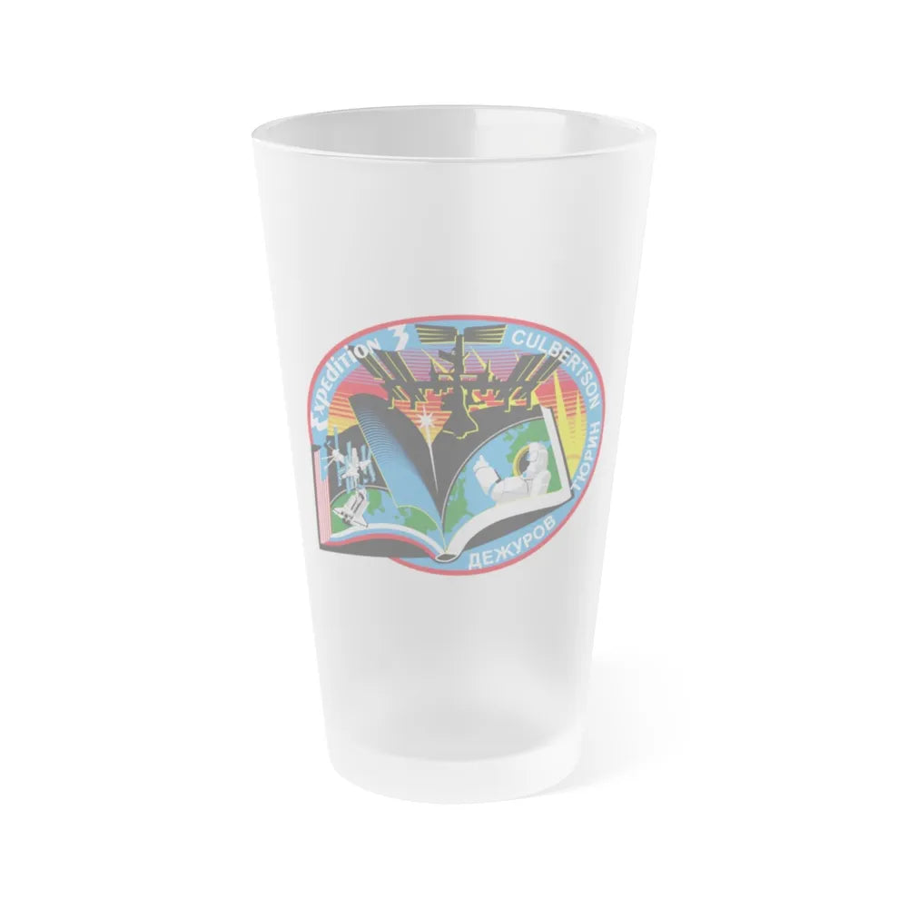 ISS Expedition 3 (NASA) Frosted Pint Glass 16oz-Go Mug Yourself