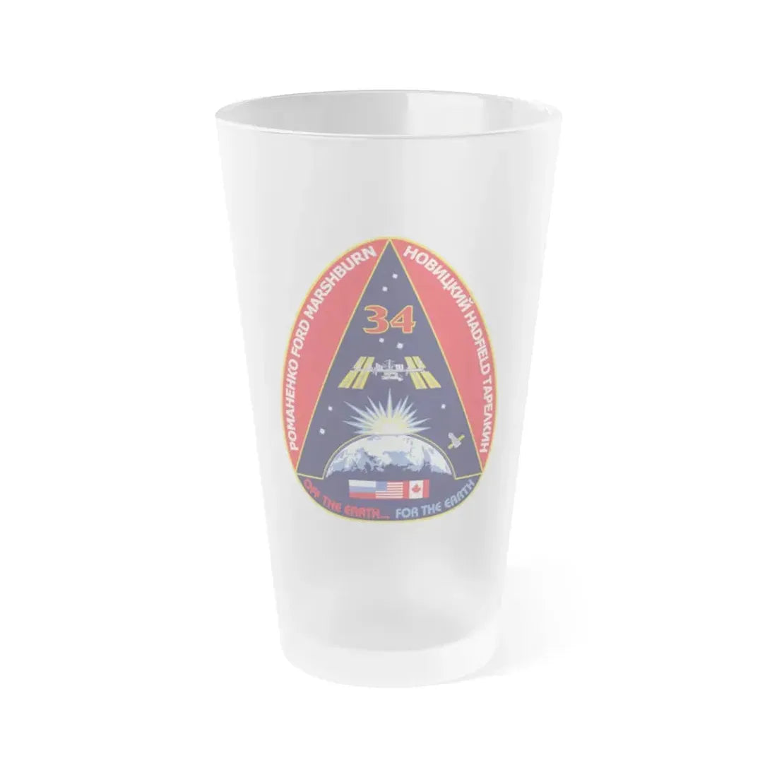 ISS Expedition 34 (NASA) Frosted Pint Glass 16oz Default Title - Go Mug Yourself