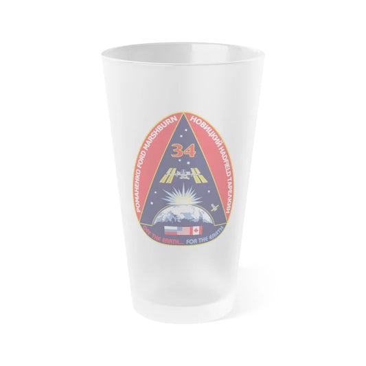 ISS Expedition 34 (NASA) Frosted Pint Glass 16oz-Go Mug Yourself