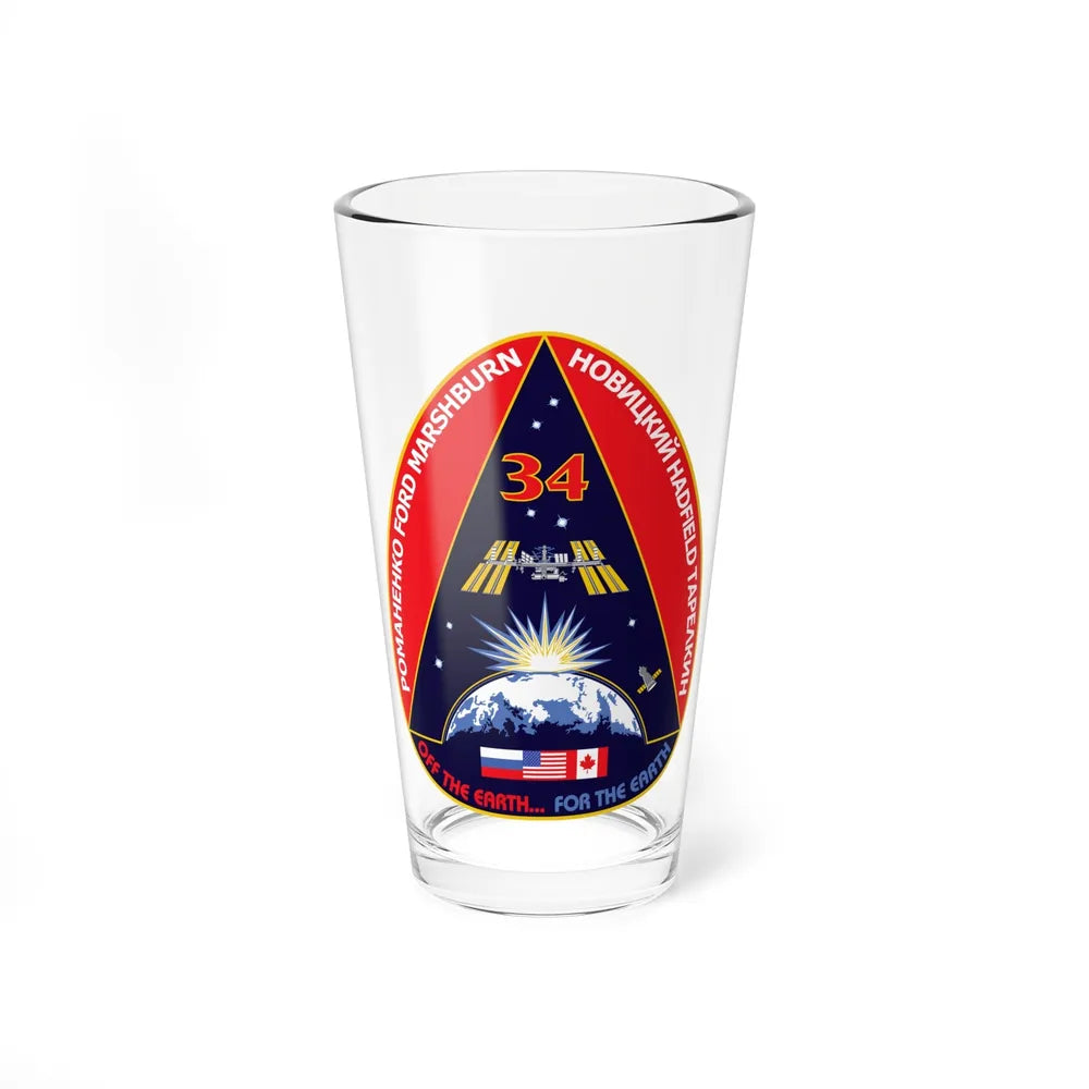 ISS Expedition 34 (NASA) Pint Glass 16oz-16oz-Go Mug Yourself