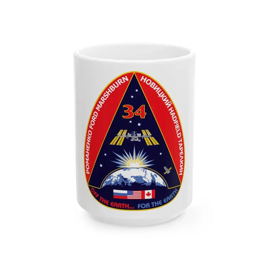 ISS Expedition 34 (NASA) White Coffee Mug 15oz - Go Mug Yourself