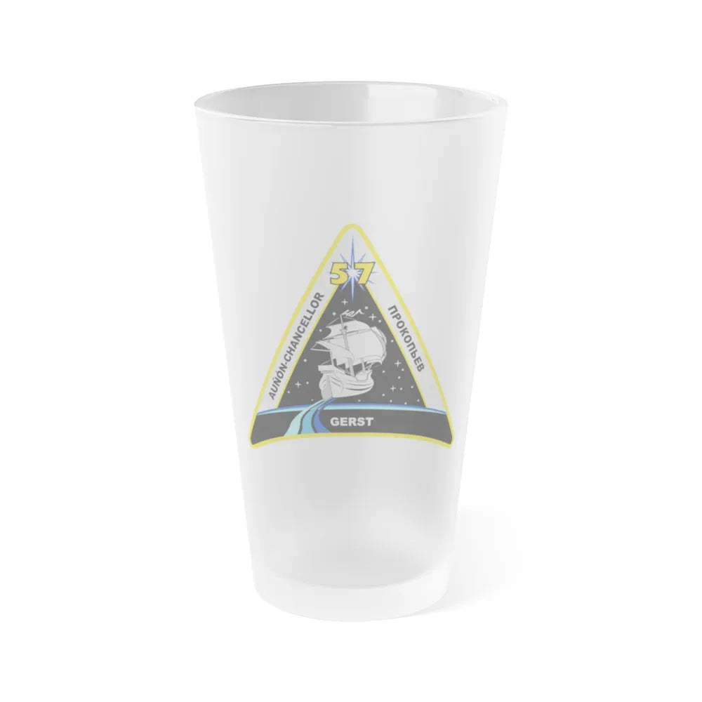 ISS Expedition 57 (NASA) Frosted Pint Glass 16oz-Go Mug Yourself