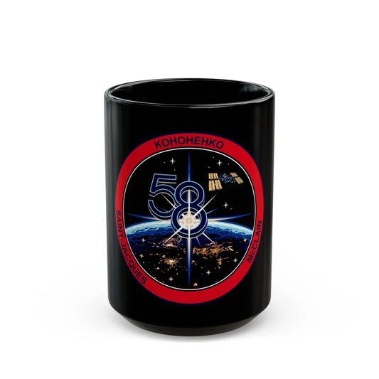 ISS Expedition 58 (NASA) Black Coffee Mug-15oz-Go Mug Yourself