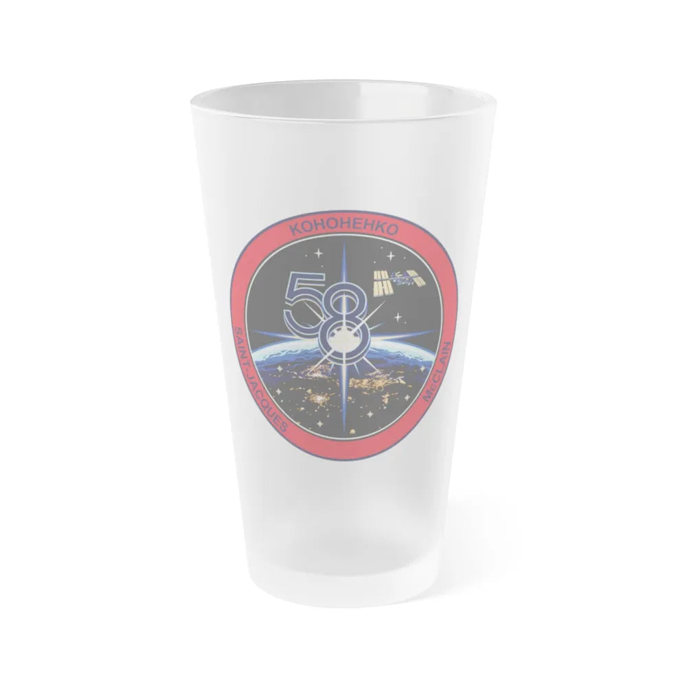 ISS Expedition 58 (NASA) Frosted Pint Glass 16oz-Go Mug Yourself