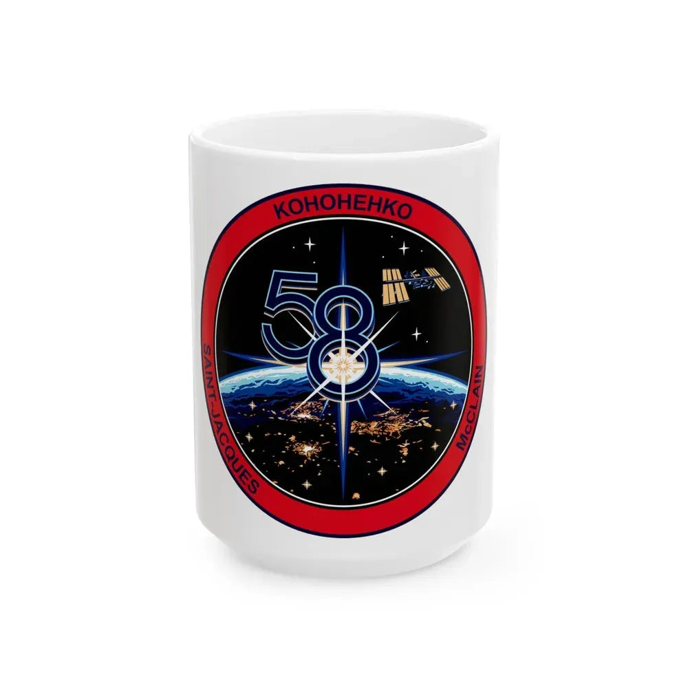 ISS Expedition 58 (NASA) White Coffee Mug 15oz - Go Mug Yourself