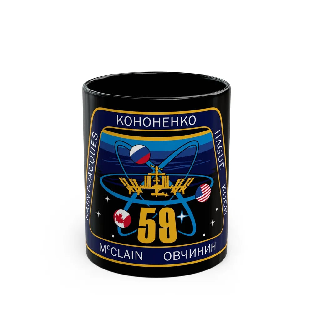 ISS Expedition 59 (NASA) Black Coffee Mug-11oz-Go Mug Yourself