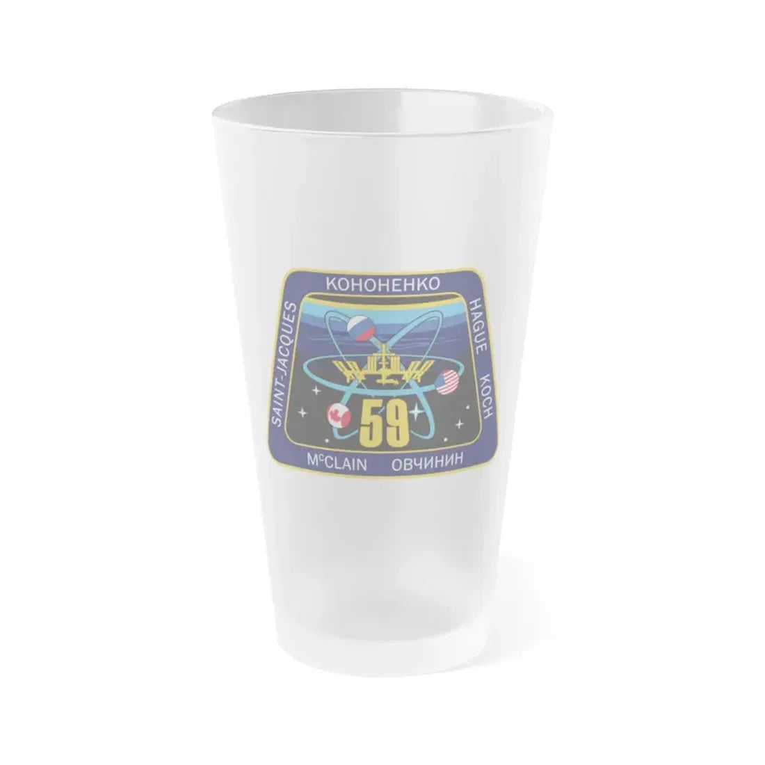 ISS Expedition 59 (NASA) Frosted Pint Glass 16oz Default Title - Go Mug Yourself
