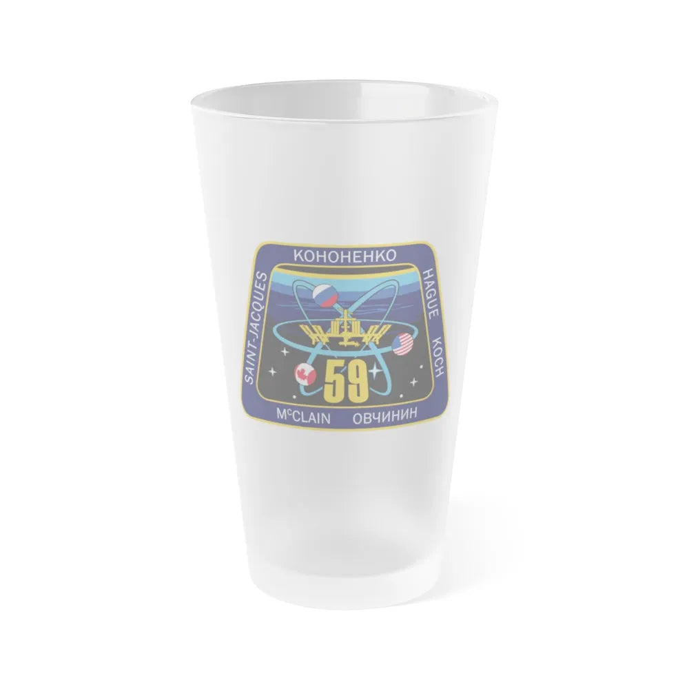 ISS Expedition 59 (NASA) Frosted Pint Glass 16oz-Go Mug Yourself