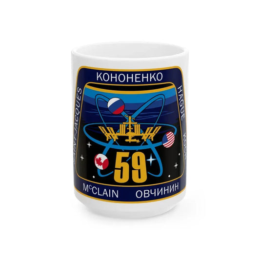 ISS Expedition 59 (NASA) White Coffee Mug 15oz - Go Mug Yourself
