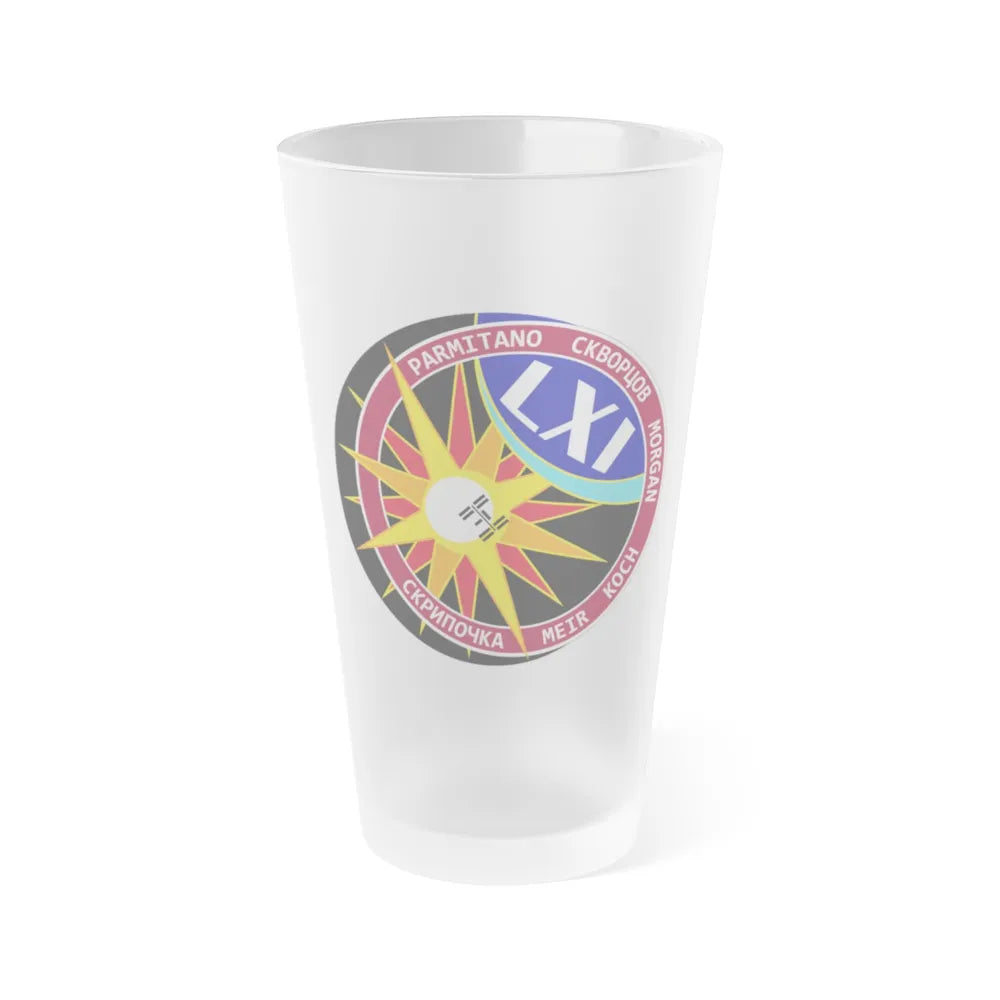 ISS Expedition 61 (NASA) Frosted Pint Glass 16oz-Go Mug Yourself