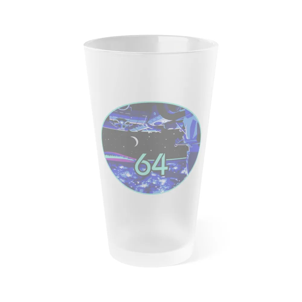 ISS Expedition 64 (NASA) Frosted Pint Glass 16oz-Go Mug Yourself