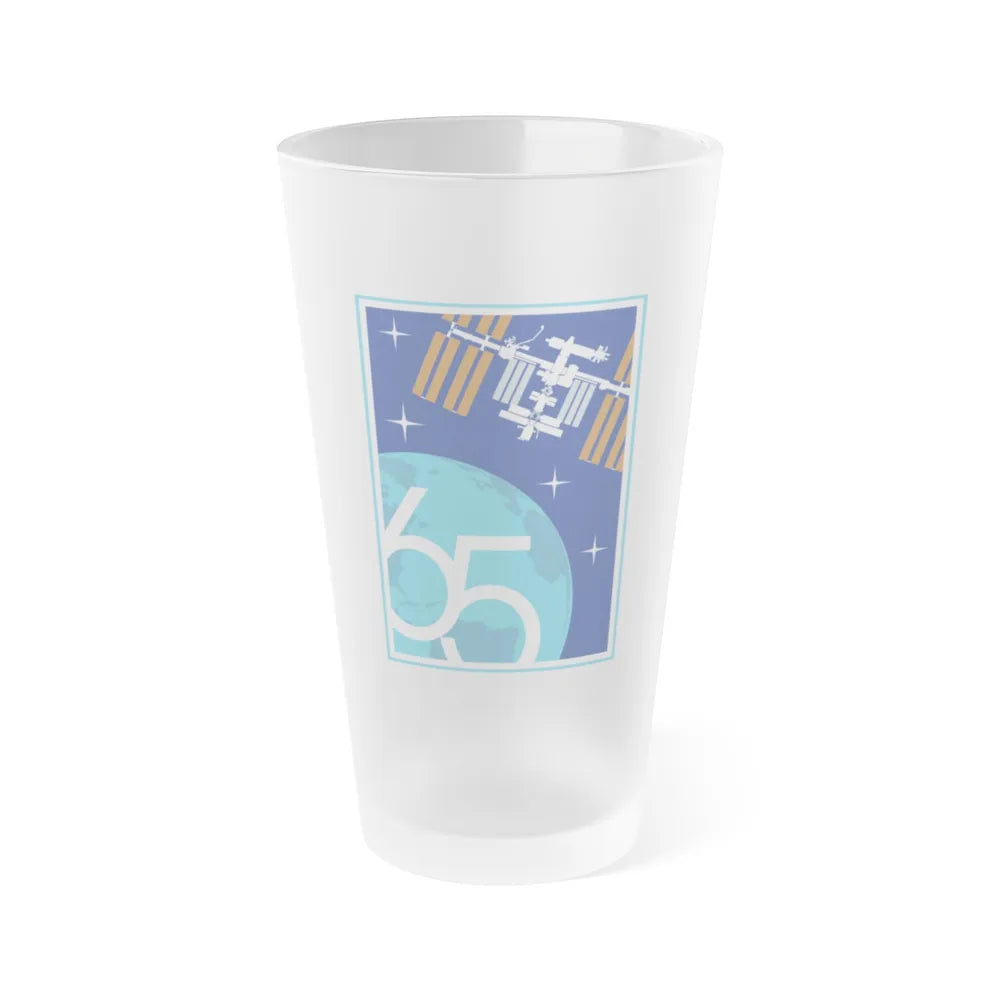 ISS Expedition 65 (NASA) Frosted Pint Glass 16oz-Go Mug Yourself