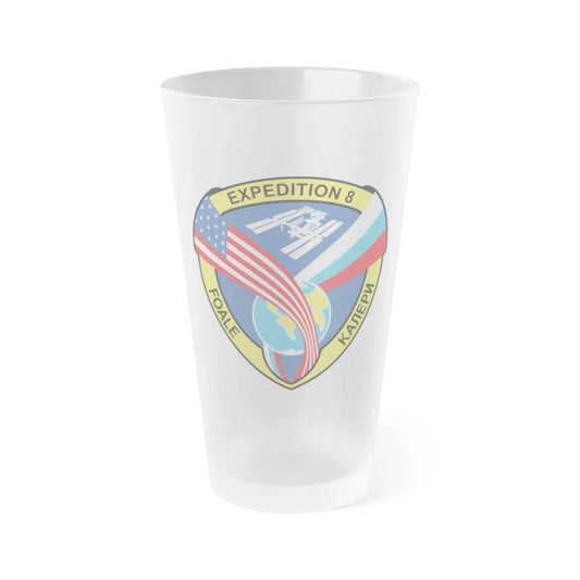 ISS Expedition 8 (NASA) Frosted Pint Glass 16oz-Go Mug Yourself