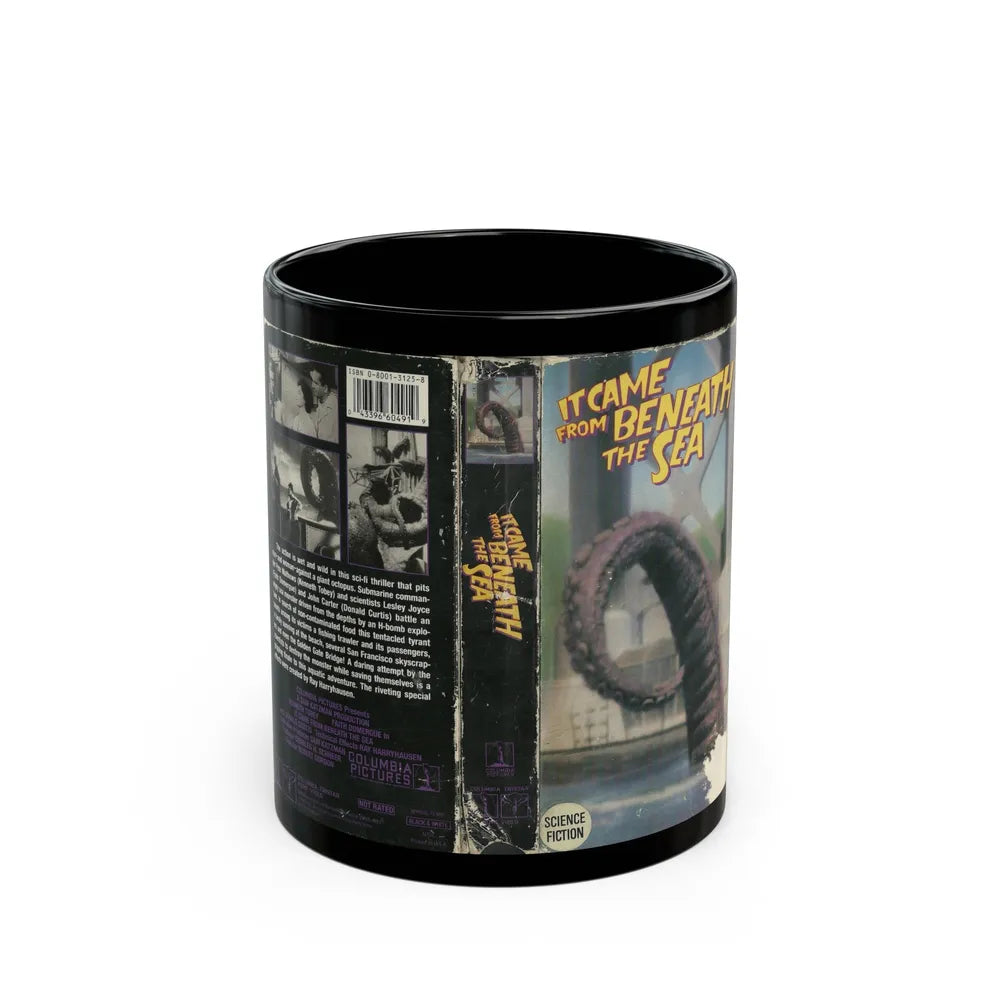 IT CAME FROM BENEATH THE SEA (VHS COVER) - Black Coffee Mug-11oz-Go Mug Yourself