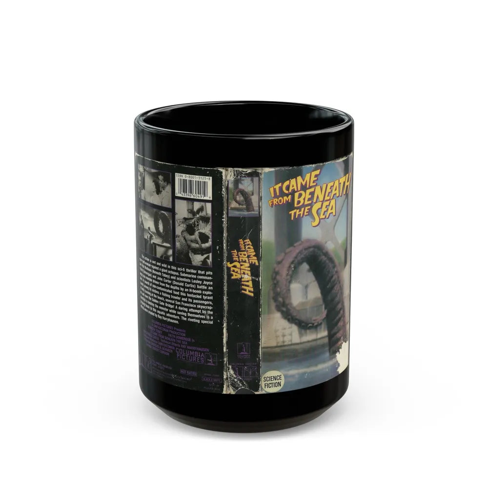 IT CAME FROM BENEATH THE SEA (VHS COVER) - Black Coffee Mug-15oz-Go Mug Yourself