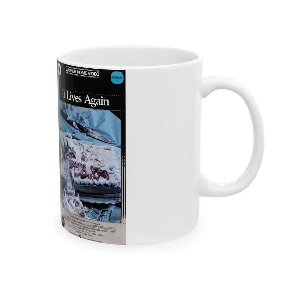 IT LIVES AGAIN CLAMSHELL (VHS COVER) - White Coffee Mug-Go Mug Yourself