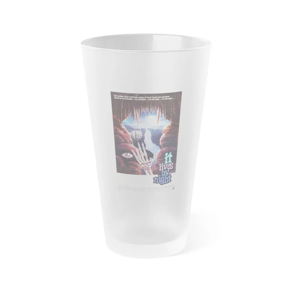 IT LIVES BY NIGHT (THE BAT PEOPLE) 1974 Movie Poster - Frosted Pint Glass 16oz-16oz-Frosted-Go Mug Yourself