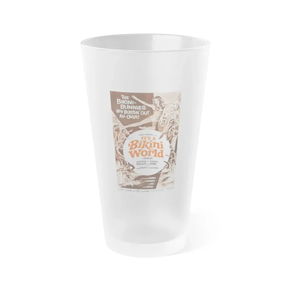 IT'S A BIKINI WORLD 1967 Movie Poster - Frosted Pint Glass 16oz 16oz Frosted - Go Mug Yourself