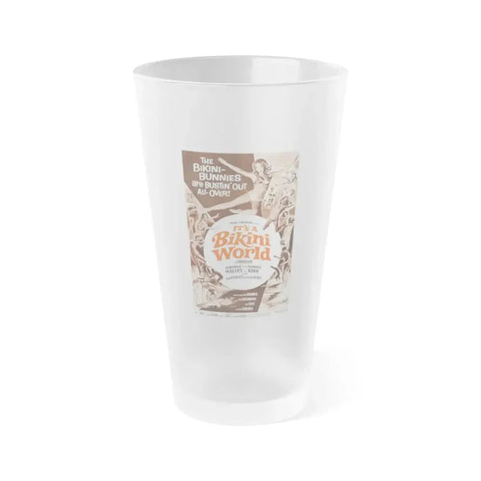 IT'S A BIKINI WORLD 1967 Movie Poster - Frosted Pint Glass 16oz 16oz Frosted - Go Mug Yourself