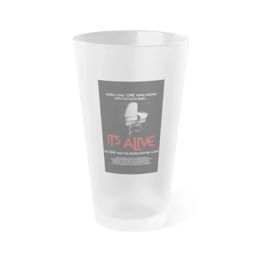 IT'S ALIVE 1974 Movie Poster - Frosted Pint Glass 16oz 16oz Frosted - Go Mug Yourself