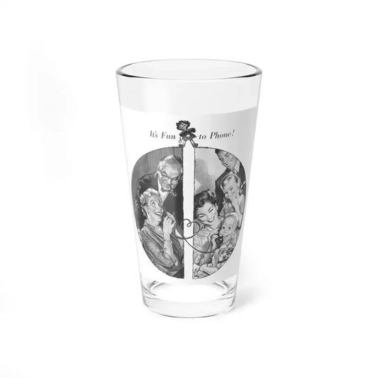 It's Fun to Phone, advertisement, 1958 - Pint Glass 16oz 16oz - Go Mug Yourself