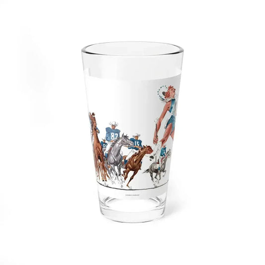 It's Hard-Ridin', Two Gun Football, Pardner, Collier's, September 13, 1952 - Pint Glass 16oz 16oz - Go Mug Yourself