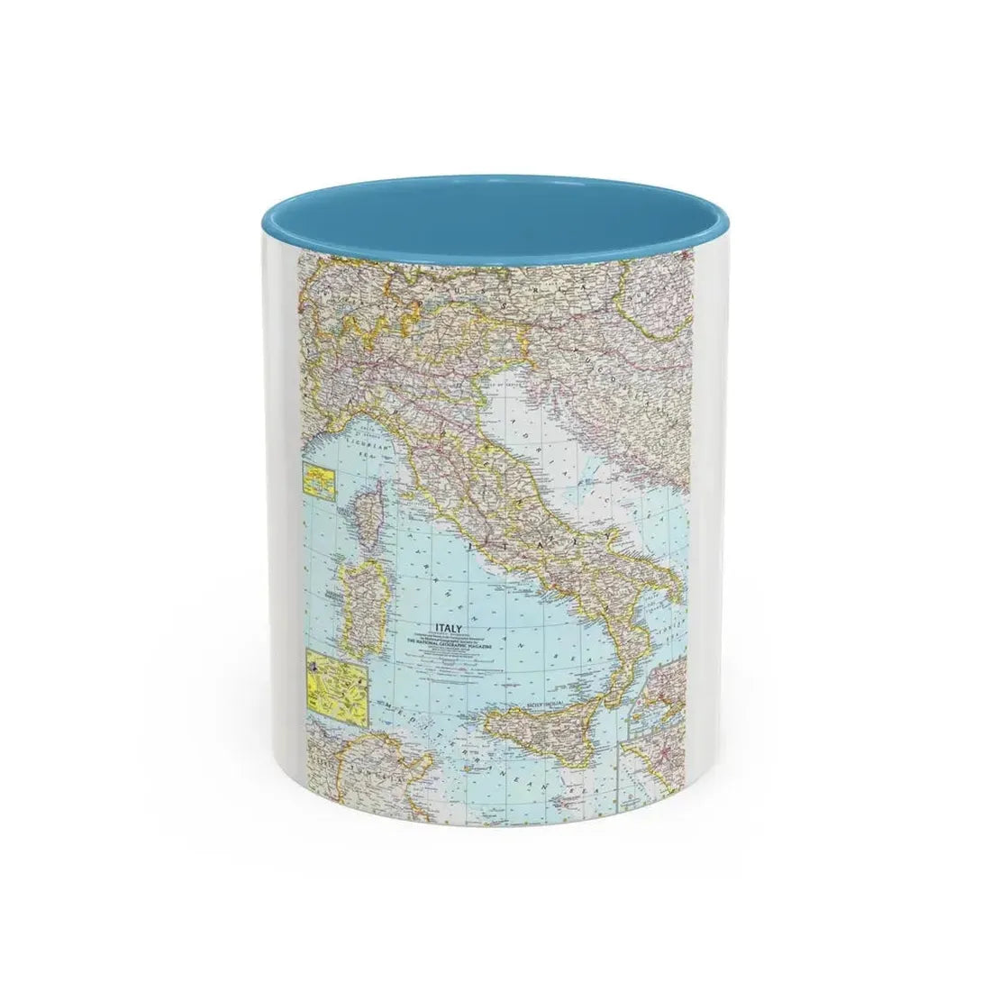 Italy (1961) (Map) Accent Coffee Mug 11oz Light Blue - Go Mug Yourself