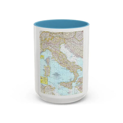 Italy (1961) (Map) Accent Coffee Mug 15oz Light Blue - Go Mug Yourself