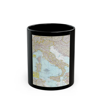 Italy (1961) (Map) Black Coffee Mug-11oz-Go Mug Yourself