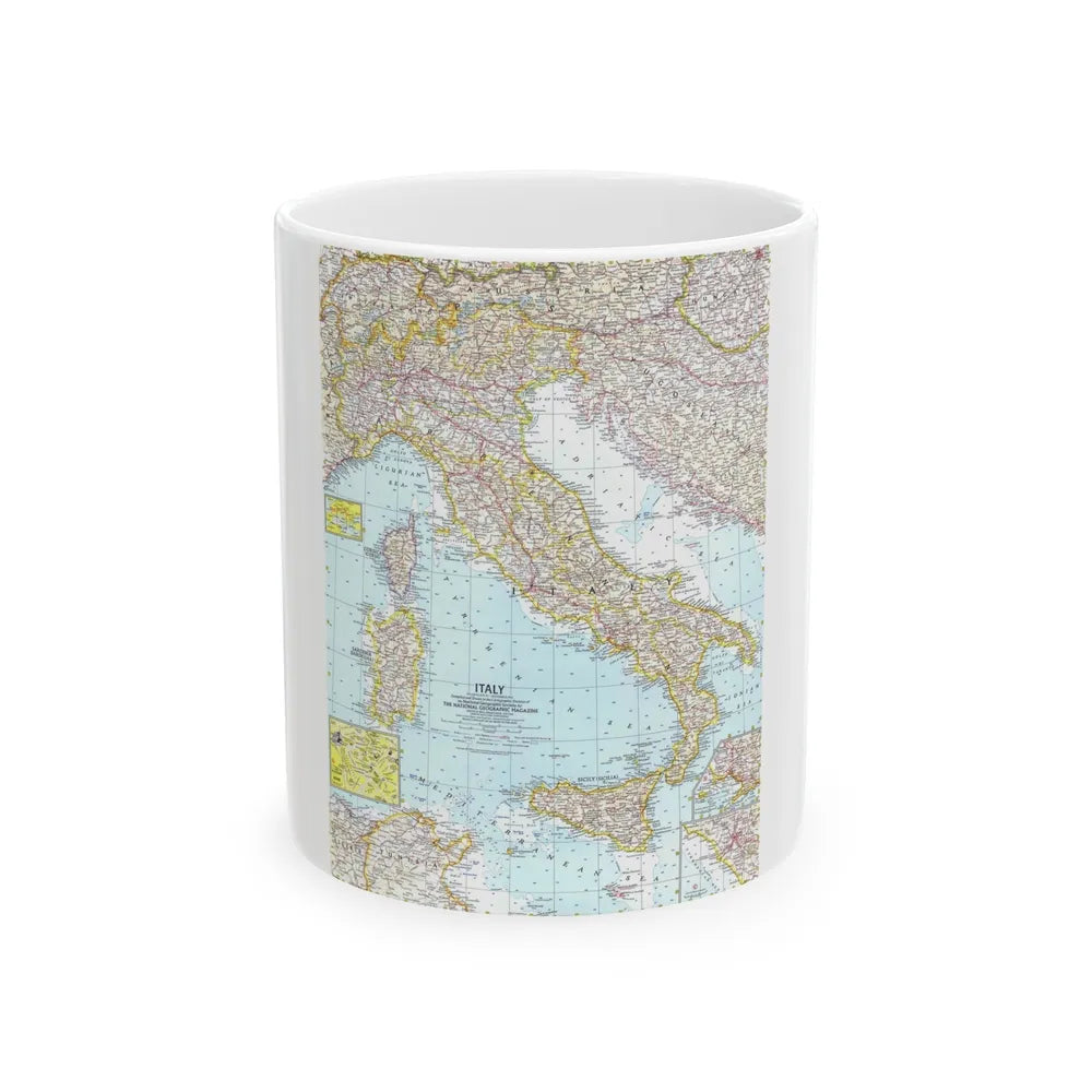 Italy (1961) (Map) White Coffee Mug-11oz-Go Mug Yourself